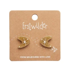 Atomic Boomerang Glitter Stud Earrings - Gold^Erstwilder Hot