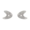 Atomic Boomerang Glitter Stud Earrings - Silver^Erstwilder Outlet