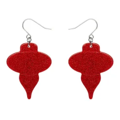 Baubles Glitter Drop Earrings - Red^Erstwilder Outlet