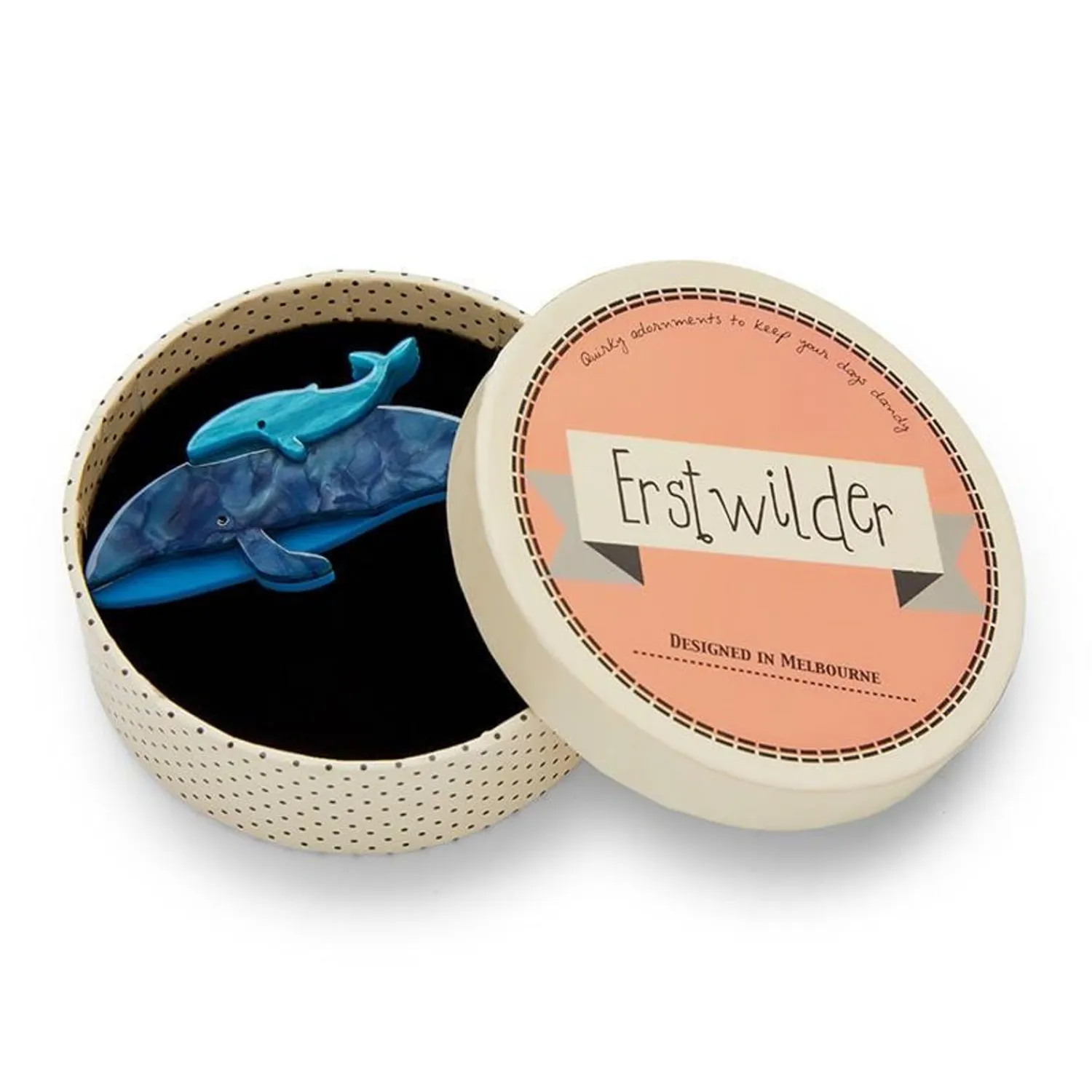 Benevolent Behemoths Blue Whale Brooch^Erstwilder Online