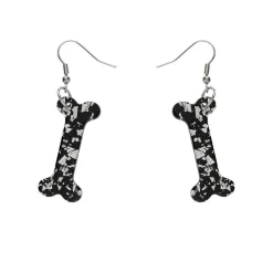 Bones Chunky Glitter Resin Drop Earrings - White^Erstwilder Clearance