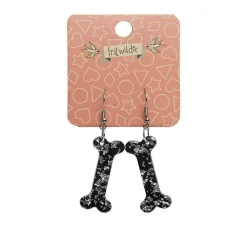 Bones Chunky Glitter Resin Drop Earrings - White^Erstwilder Clearance