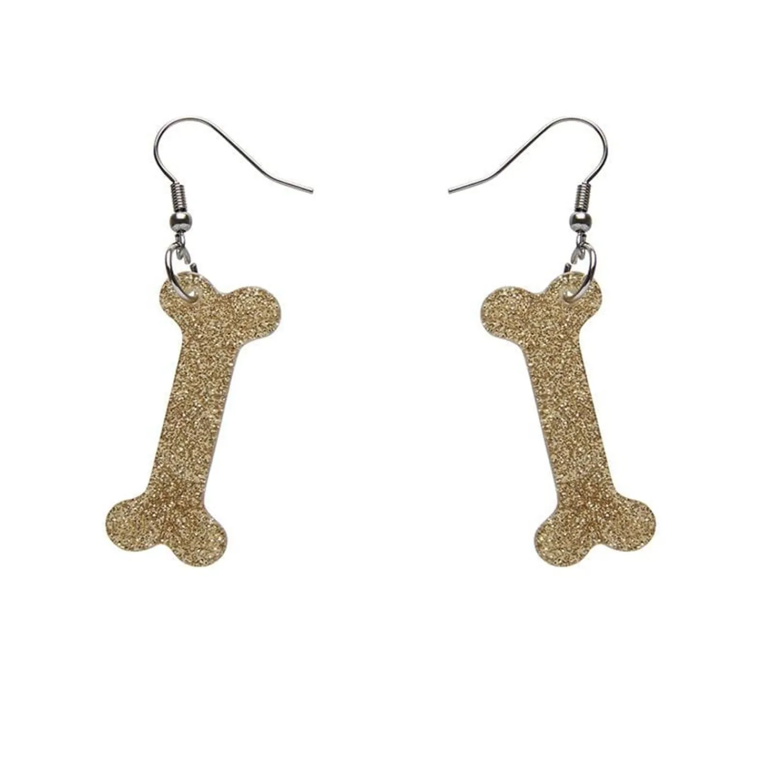 Bones Glitter Resin Drop Earrings - Gold^Erstwilder Online