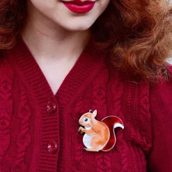 Bright-Eyed And Bushy Tailed Brooch^Erstwilder Clearance
