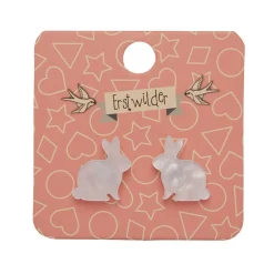 Bunny Ripple Resin Stud Earrings - White^Erstwilder Sale