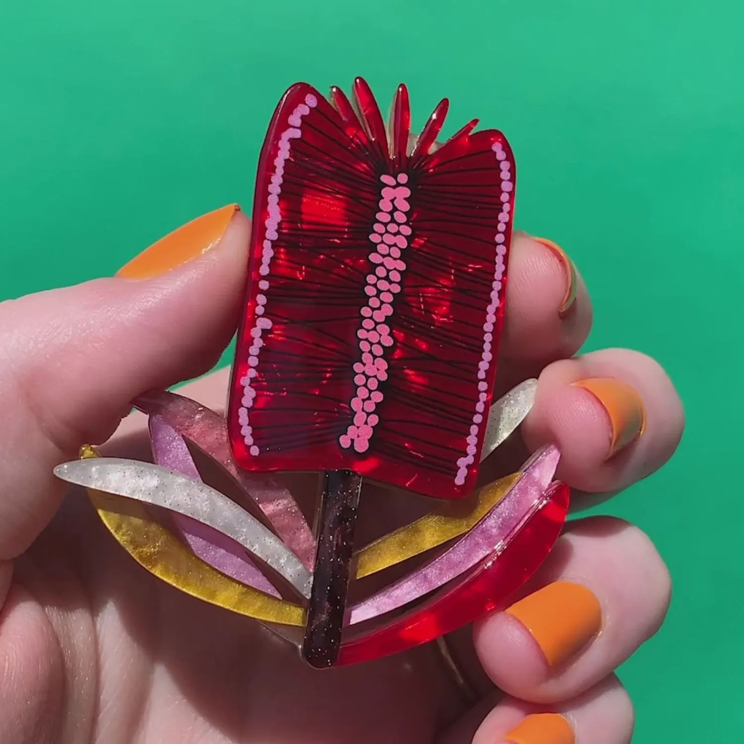 Burgundy Brush Brooch^Erstwilder Discount