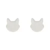 Cat Head Glitter Resin Stud Earrings - White^Erstwilder