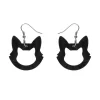 Cat Head Ripple Resin Drop Earrings - Black^Erstwilder Hot