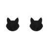Cat Head Ripple Resin Stud Earrings - Black^Erstwilder Outlet