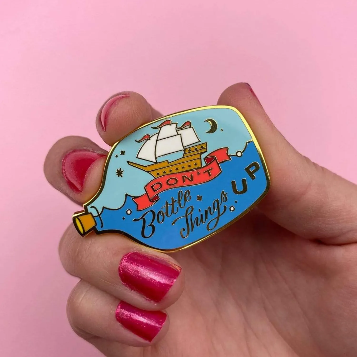 Don'T Bottle Things Up Enamel Pin^Erstwilder New