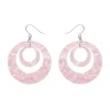Double Hoop Ripple Drop Earrings - Pink^Erstwilder Best