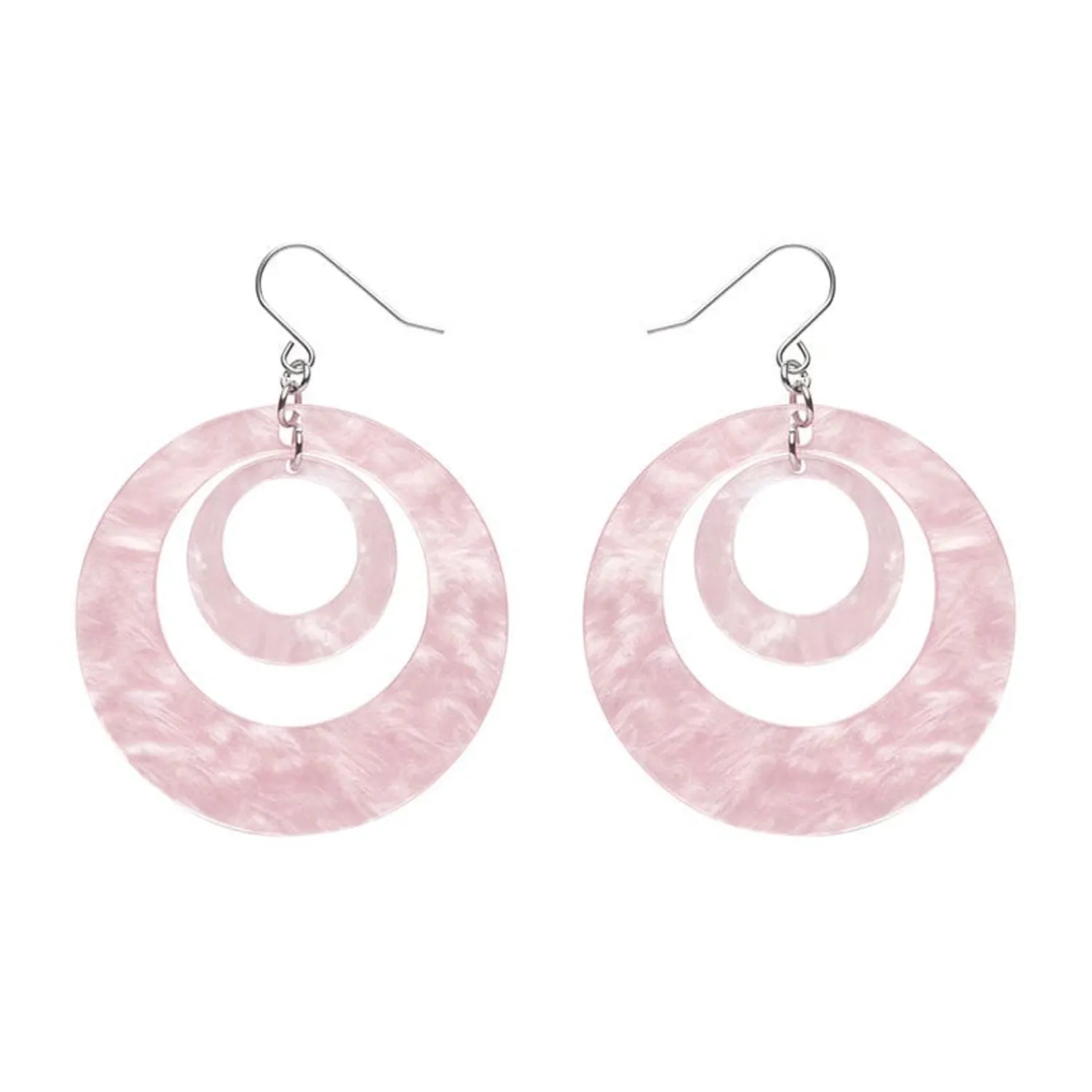Double Hoop Ripple Drop Earrings - Pink^Erstwilder Best