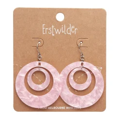 Double Hoop Ripple Drop Earrings - Pink^Erstwilder Best