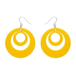Double Hoop Solid Drop Earrings - Yellow^Erstwilder New