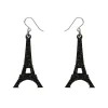 Eiffel Tower Glitter Resin Drop Earrings - Black^Erstwilder Online