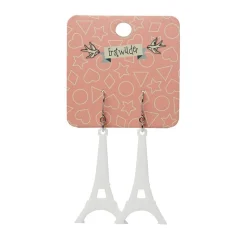 Eiffel Tower Solid Resin Drop Earrings - White^Erstwilder Sale