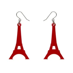 Eiffel Tower Solid Resin Drop Earrings - Red^Erstwilder Online