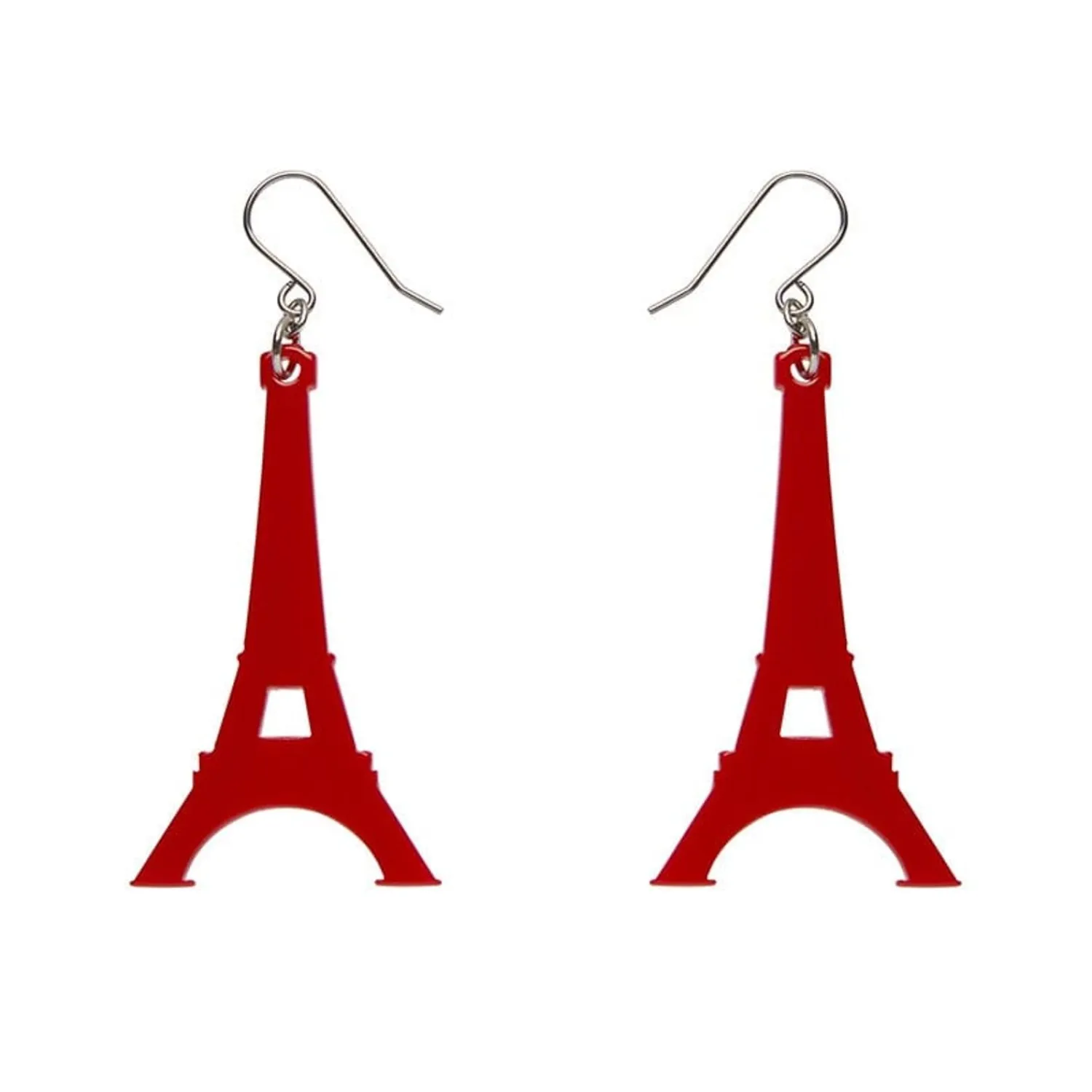 Eiffel Tower Solid Resin Drop Earrings - Red^Erstwilder Online