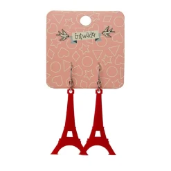 Eiffel Tower Solid Resin Drop Earrings - Red^Erstwilder Online