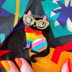 Elissa The Rainbow Cat Brooch^Erstwilder Clearance