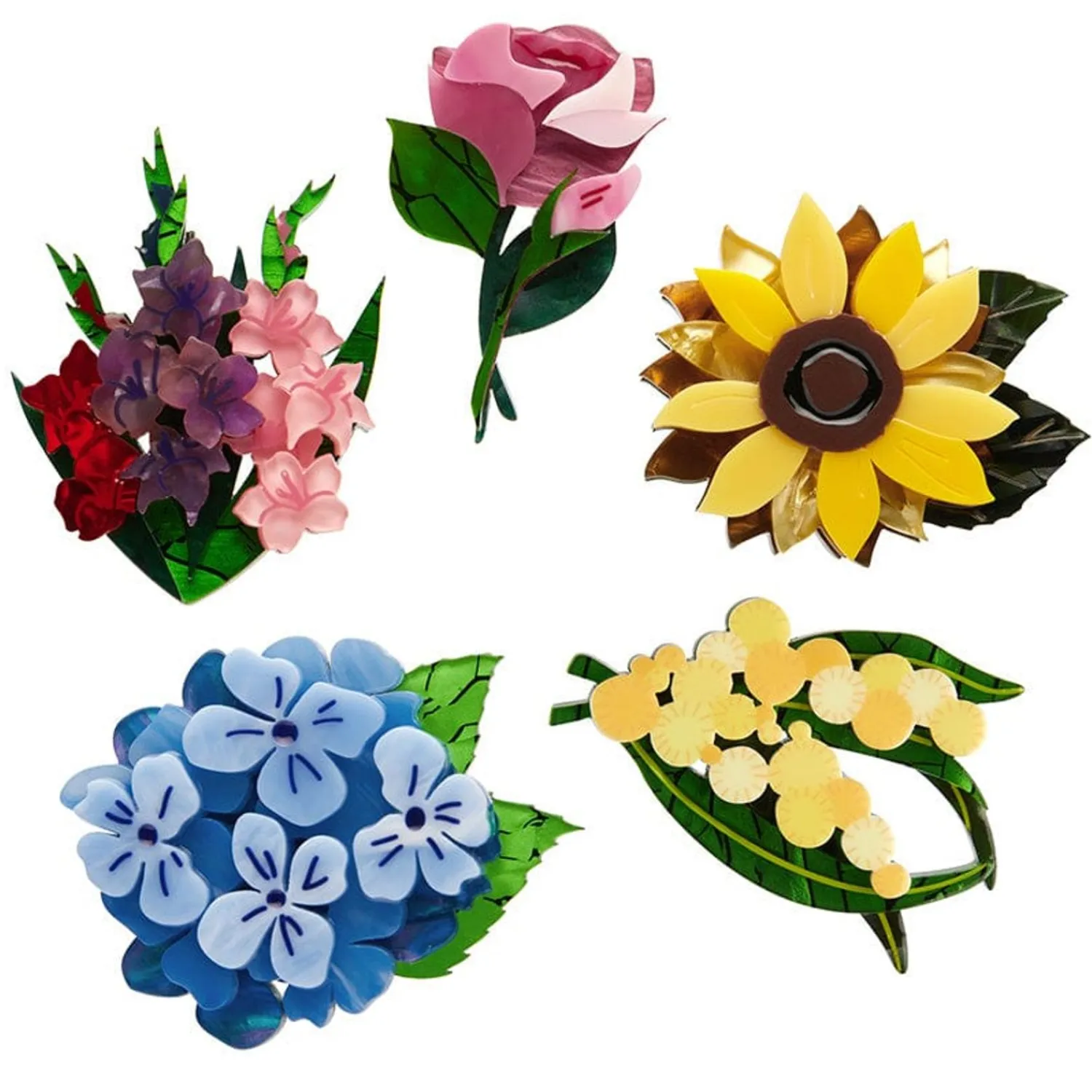 Flower Minis Brooch Set - 5 Pack^Erstwilder Discount
