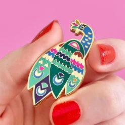Good Tidings Peacock Enamel Pin^Erstwilder Sale