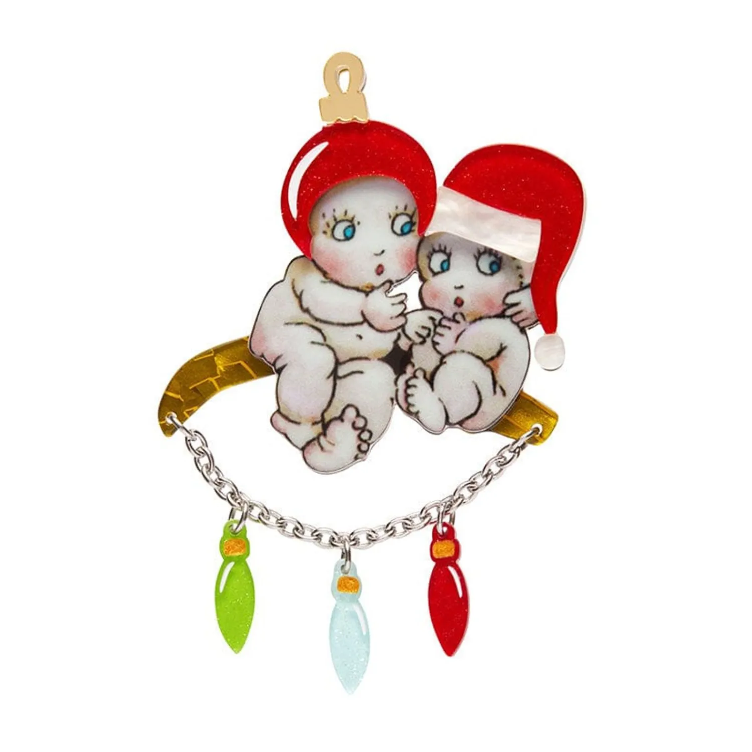 Gumnut Christmas Cuddles Brooch^Erstwilder Outlet