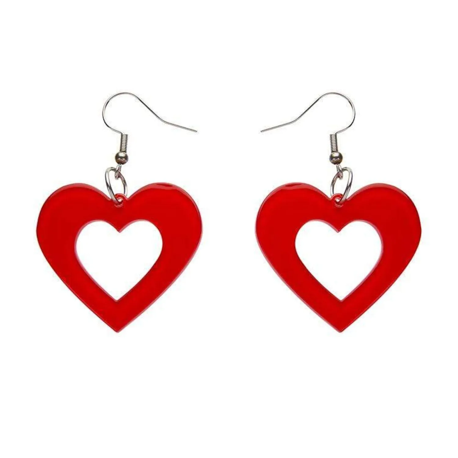 Heart Bubble Resin Drop Earrings - Red^Erstwilder Discount