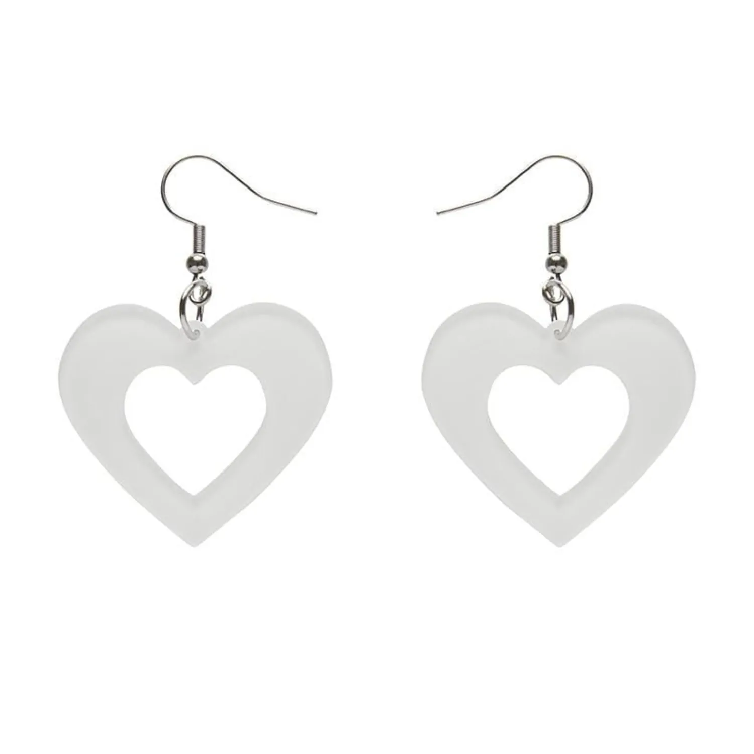 Heart Bubble Resin Drop Earrings - White^Erstwilder Online