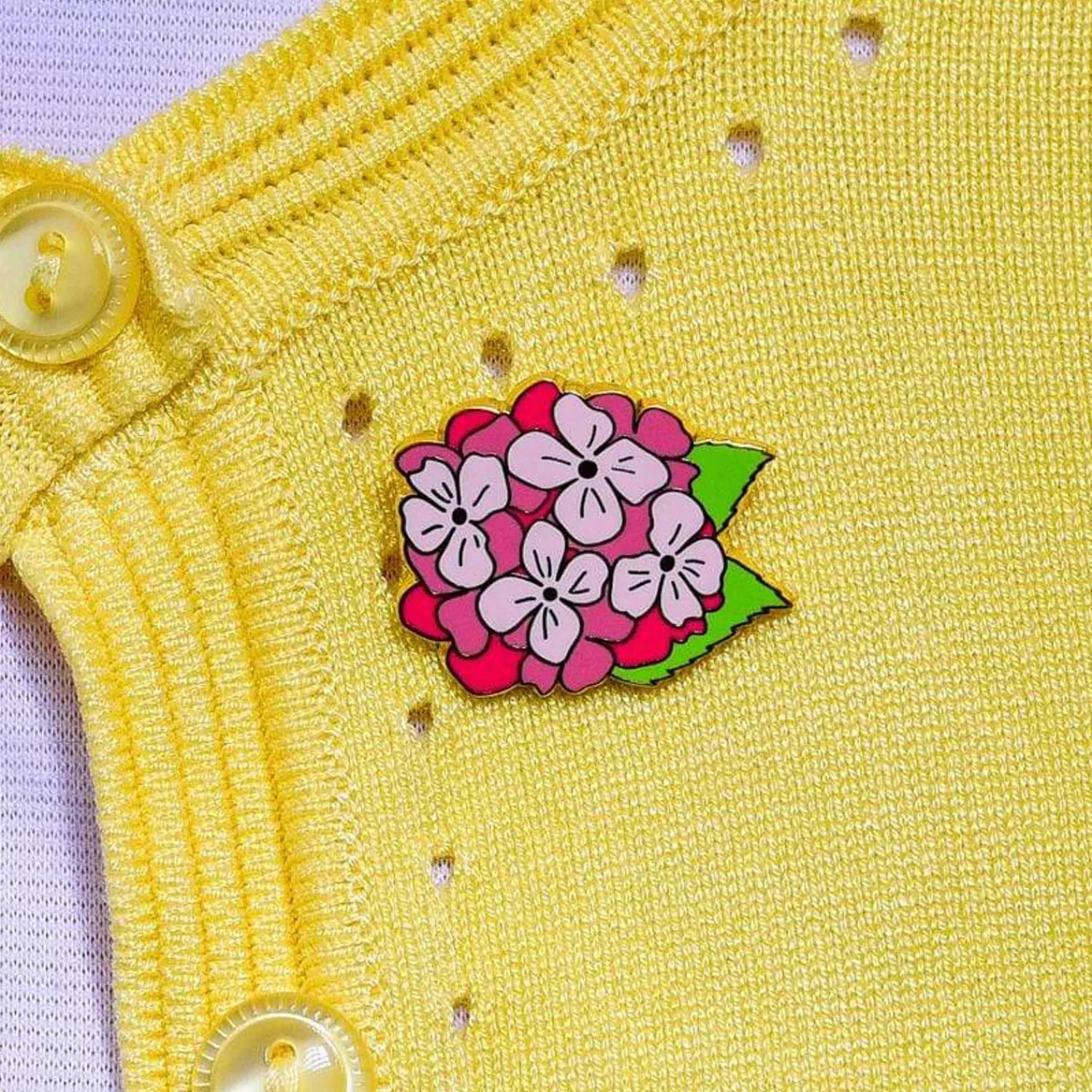 Heartfelt Hydrangea Enamel Pin^Erstwilder Best