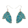Leaf Textured Emerald Resin Drop Earrings - Gold^Erstwilder Online