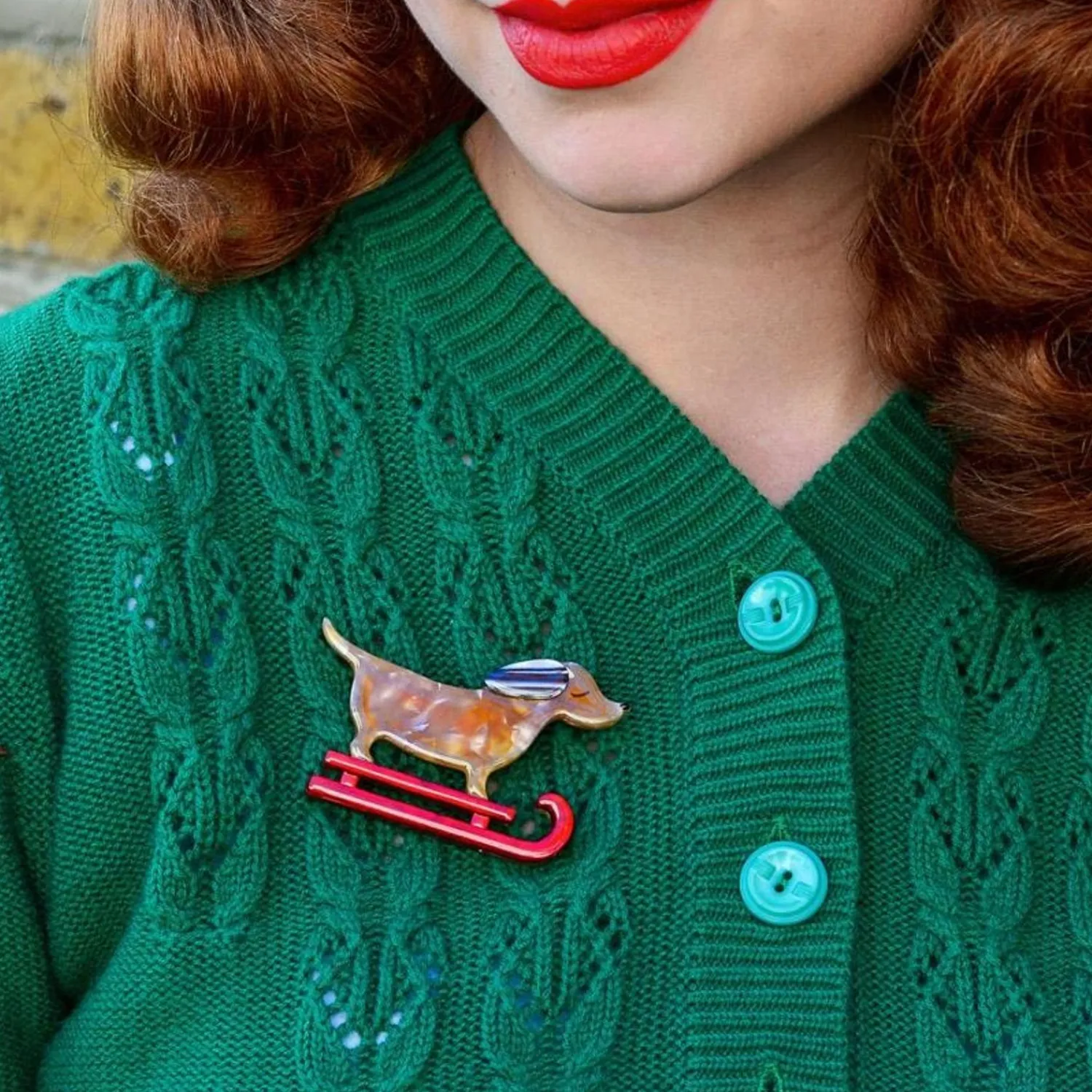 Little Red The Puppy Sled Brooch^Erstwilder Online
