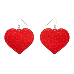 Love Heart Mirror Drop Earrings - Red^Erstwilder Best