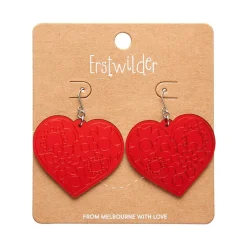 Love Heart Mirror Drop Earrings - Red^Erstwilder Best