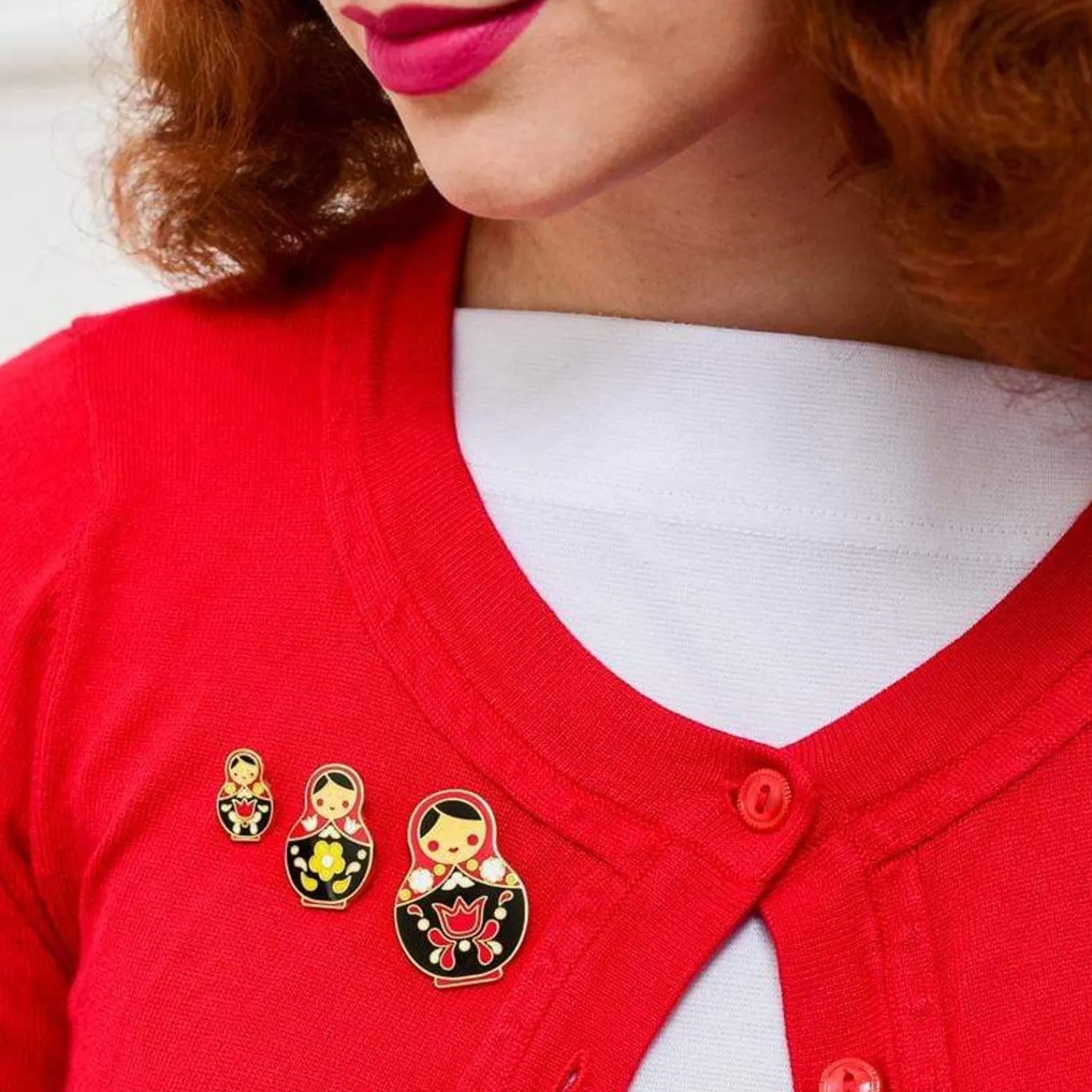 Matryoshka Memories Large Enamel Pin^Erstwilder Discount