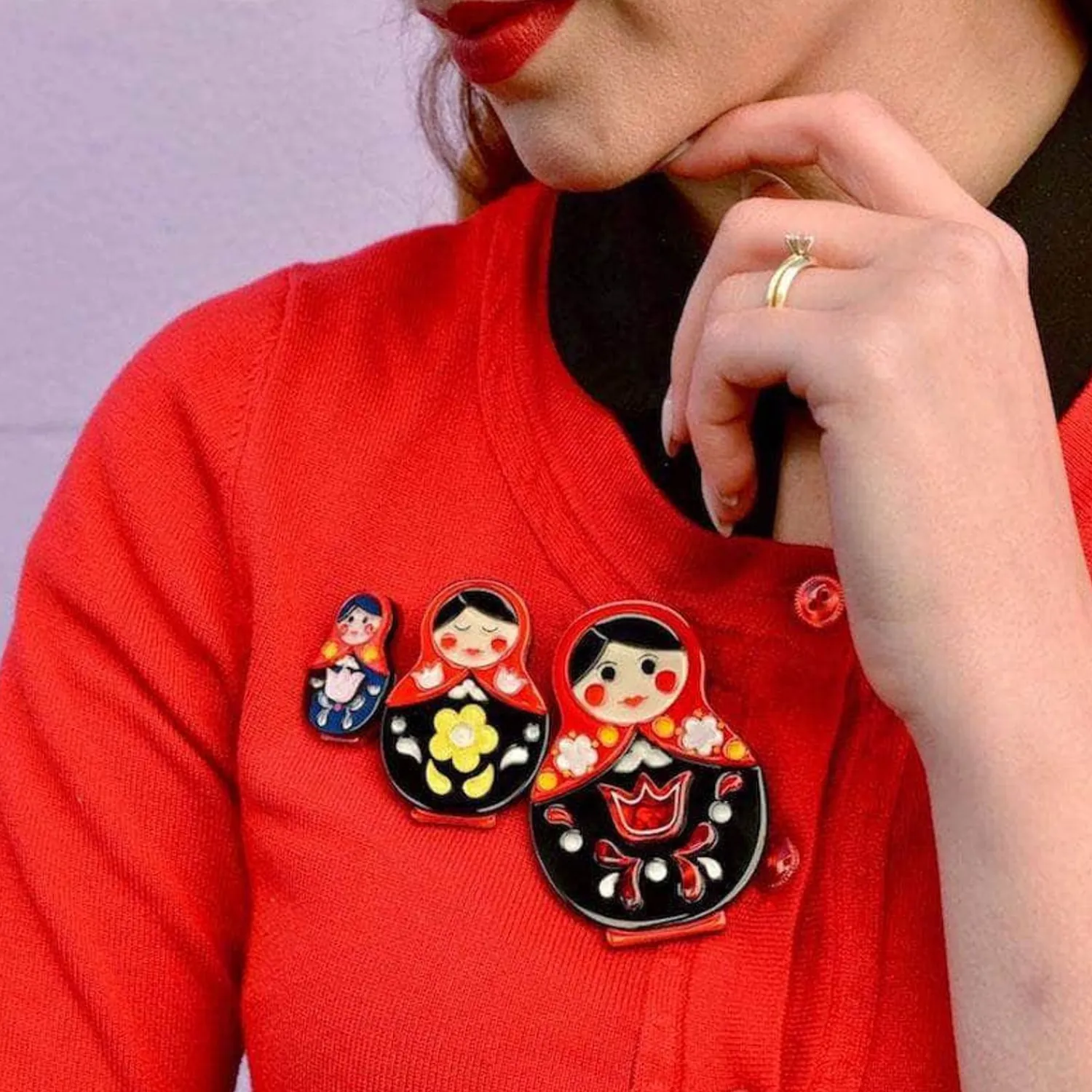 Matryoshka Memories Toy Brooch Set^Erstwilder Sale