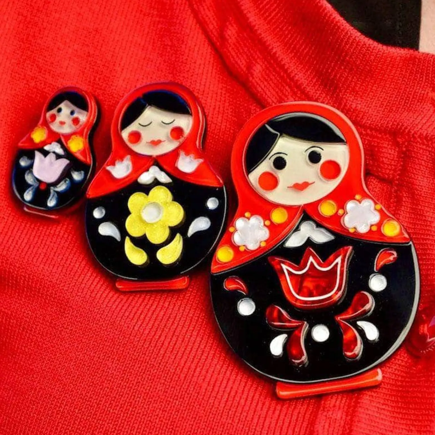 Matryoshka Memories Toy Brooch Set^Erstwilder Sale