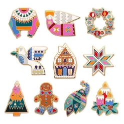 Modern Holiday Enamel Pin Pack - 10 Piece^Erstwilder Clearance