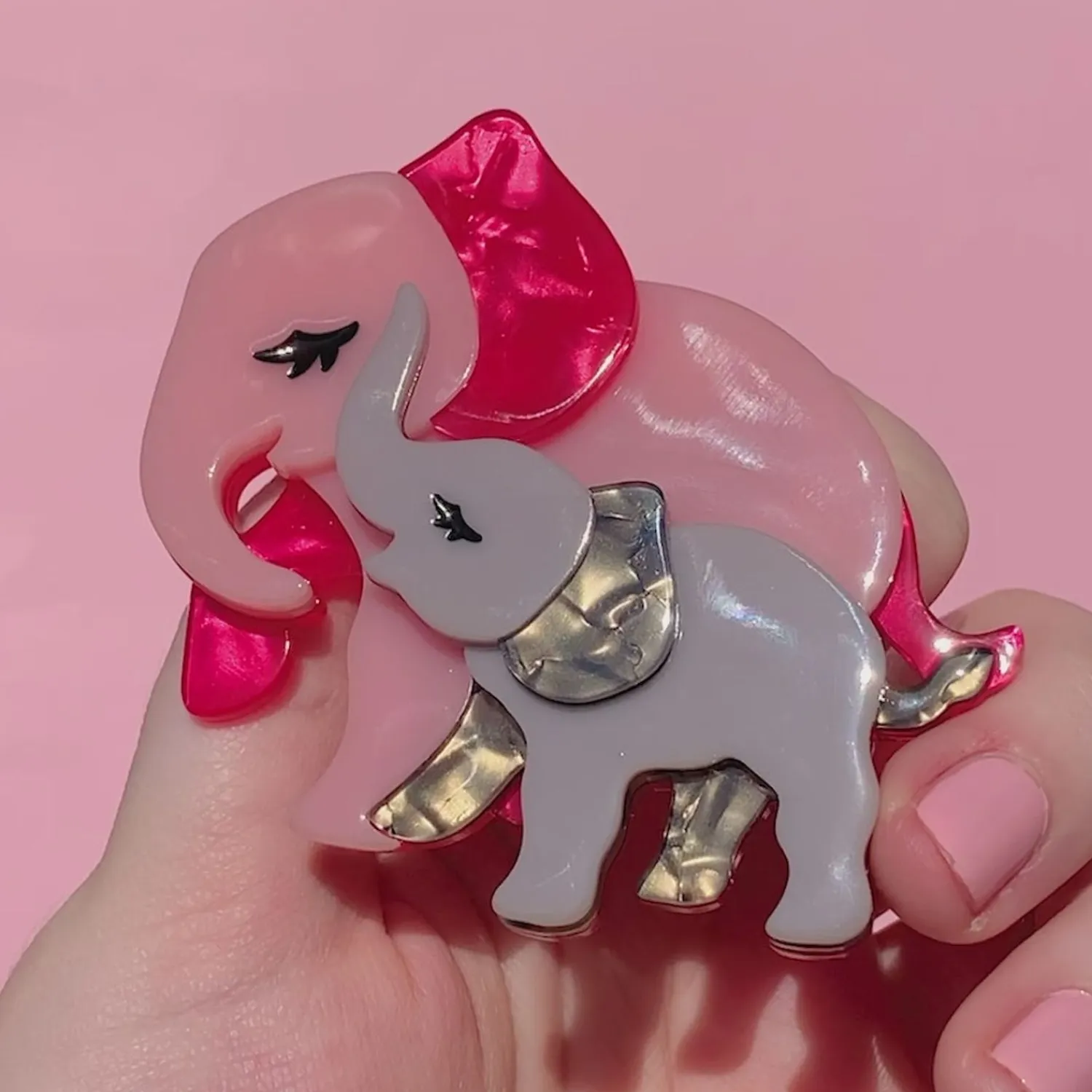 Mother Ella Elephants Brooch^Erstwilder New