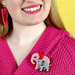 Mother Ella Elephants Brooch^Erstwilder New