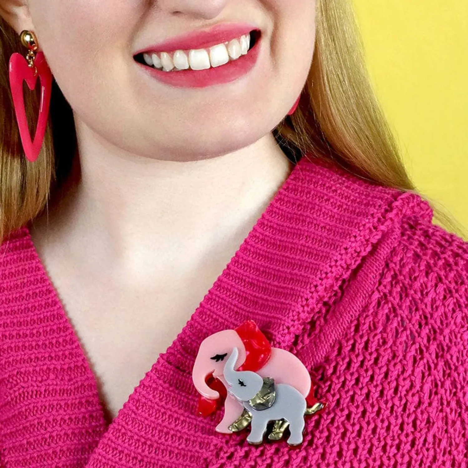 Mother Ella Elephants Brooch^Erstwilder New