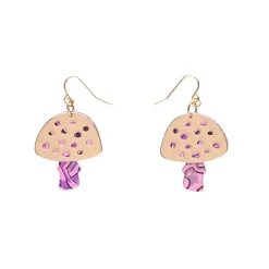 Mushroom Textured Resin Drop Earrings - Pink^Erstwilder