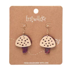 Mushroom Textured Resin Drop Earrings - Pink^Erstwilder