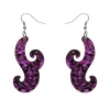 Nouveau Chunky Glitter Resin Drop Earrings - Purple^Erstwilder