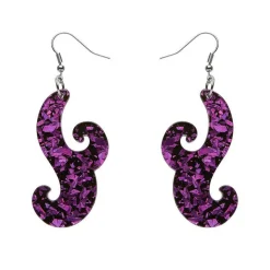 Nouveau Chunky Glitter Resin Drop Earrings - Purple^Erstwilder