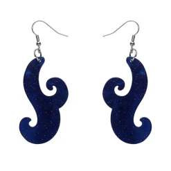 Nouveau Ripple Glitter Resin Drop Earrings - Dark Blue^Erstwilder Online