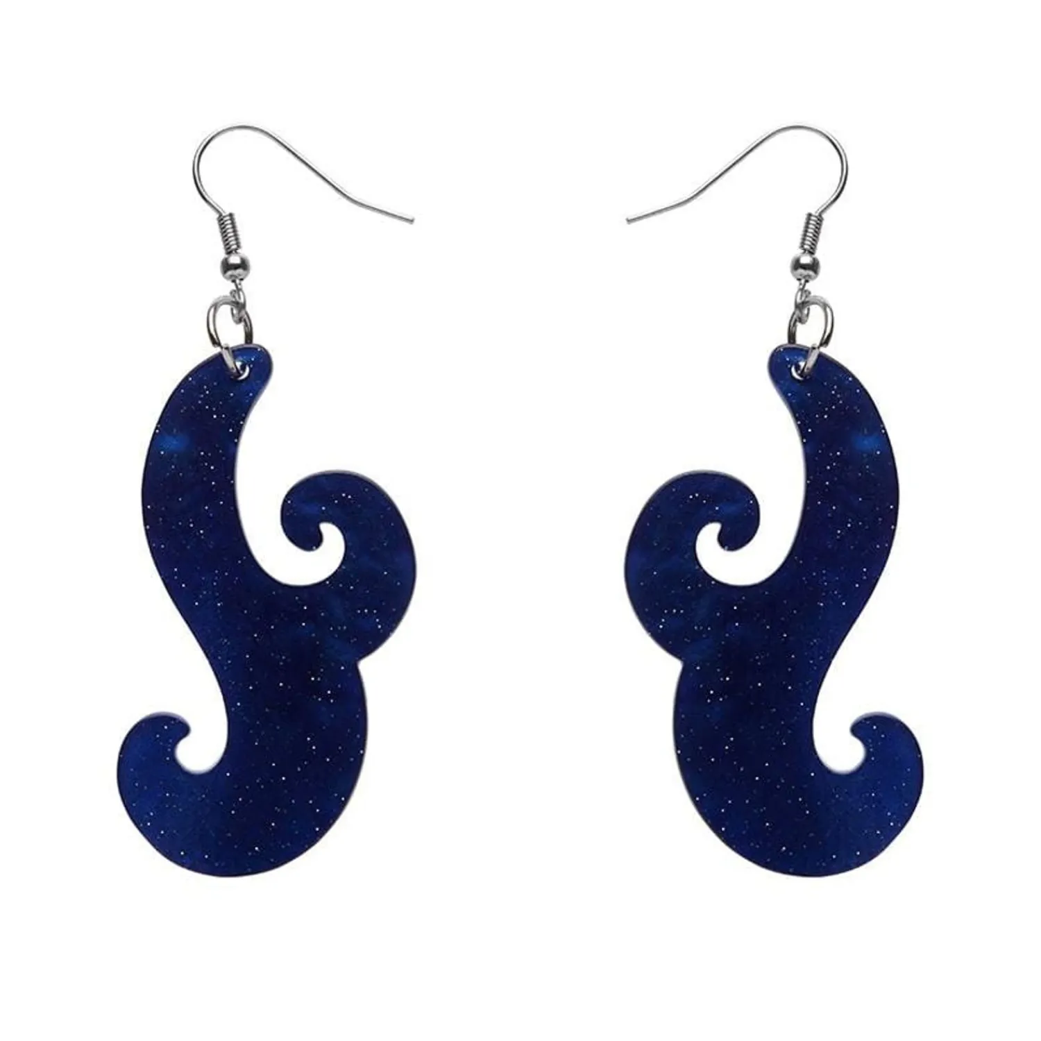 Nouveau Ripple Glitter Resin Drop Earrings - Dark Blue^Erstwilder Online