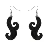 Nouveau Ripple Glitter Resin Drop Earrings - Black^Erstwilder Clearance