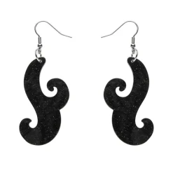 Nouveau Ripple Glitter Resin Drop Earrings - Black^Erstwilder Clearance