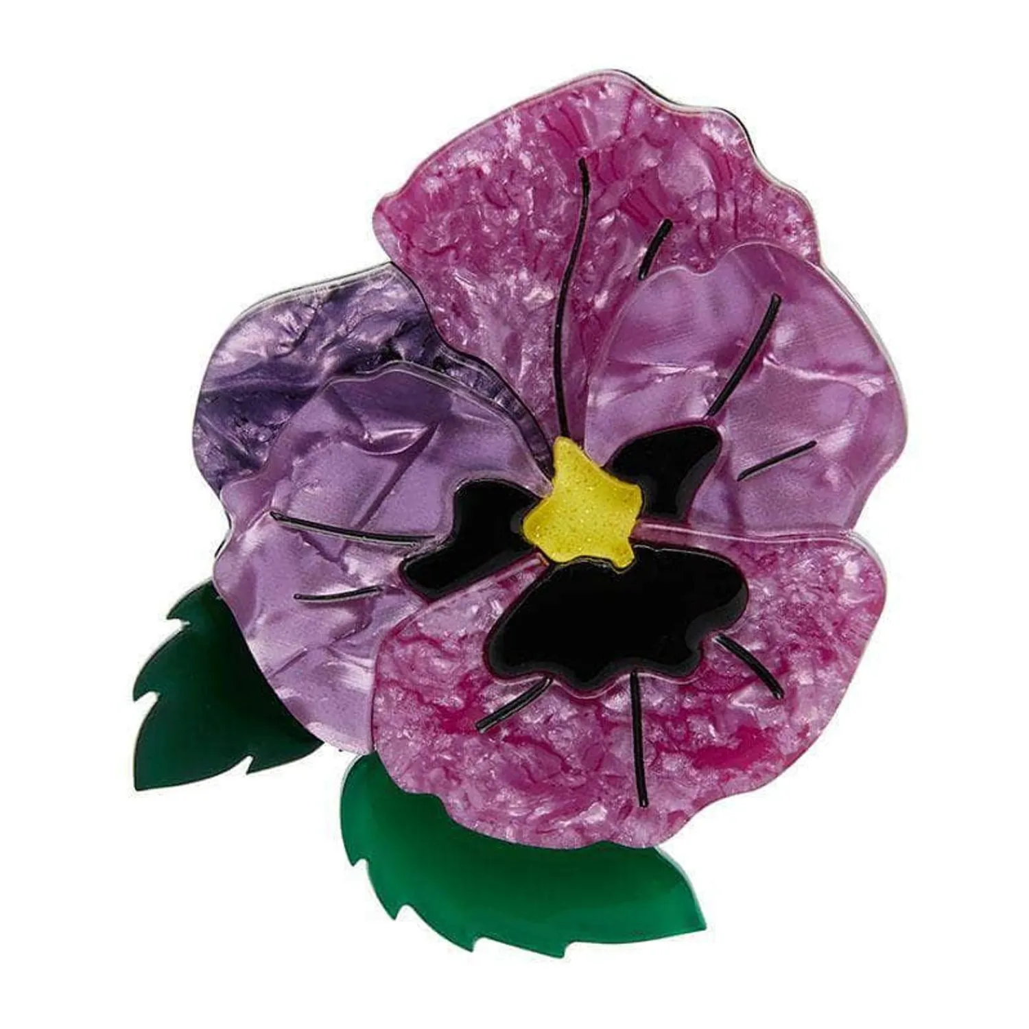 On Sleeping Eyelids Pansy Brooch^Erstwilder Hot